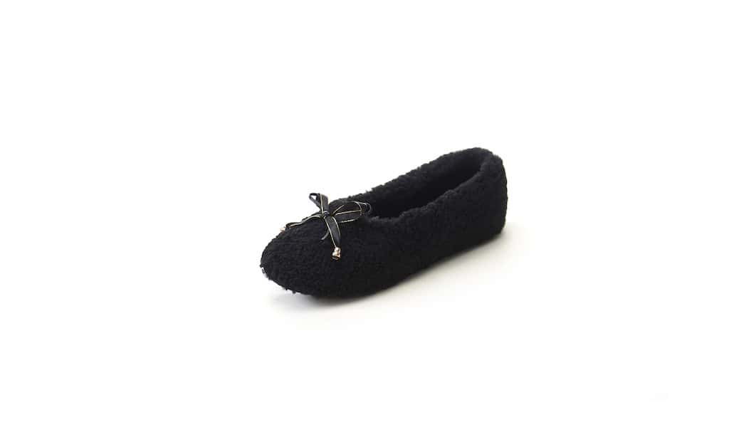 Ladies Sheepskin Ballet Pump - Black