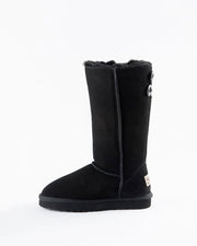 Classic Black Sheepskin Tall Button Boot