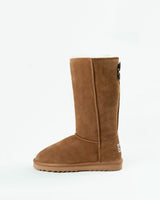 Classic Chestnut Sheepskin Tall Button Boot
