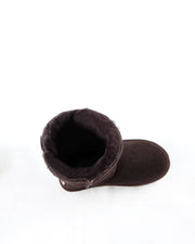 Coffee Tall Button Boot - side